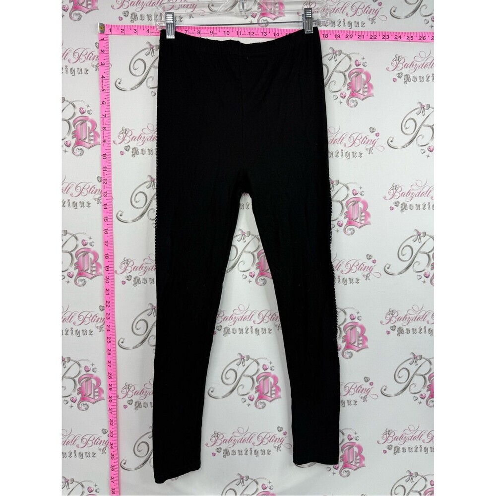 Today’s designer tights Black Leggings rhinestone sides Everyday Stretch